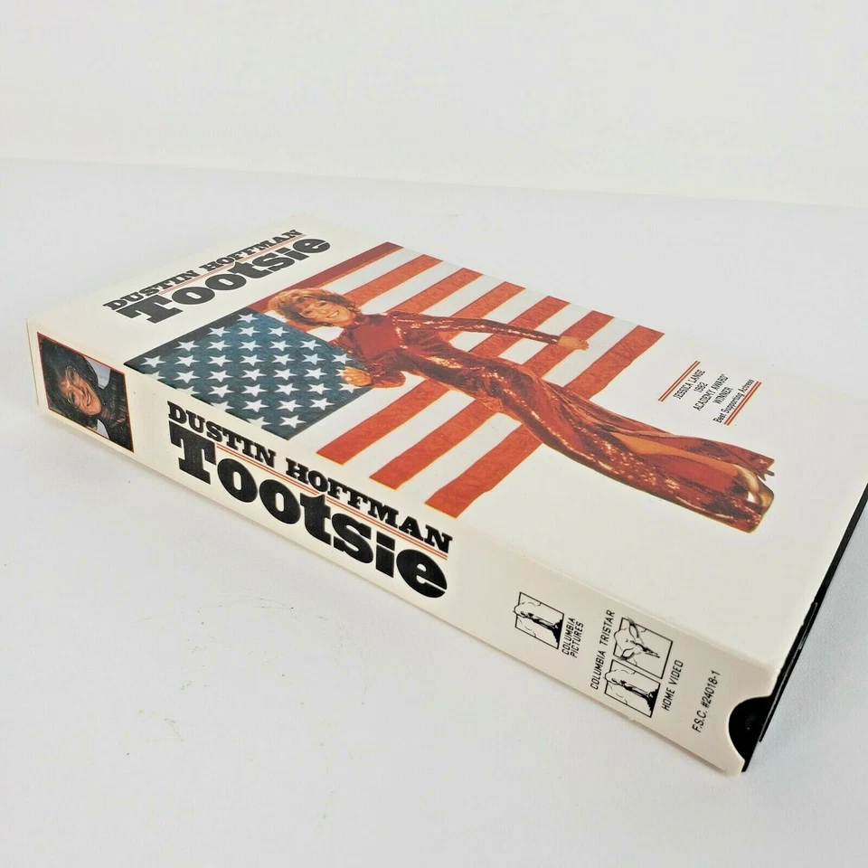 Tootsie VHS Tape Home Video 1993 Dustin Hoffman Jessica Lange Film in Box Vtg Foto 4 de 4
