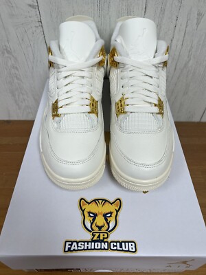 シューズ(男性用) AIR JORDAN 4 RETRO #170SAIL/MGOLD Air Jordan 4 Retro Metallic Gold AQ9129-170 | eBay