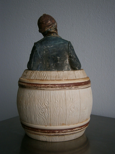 Pot à Tabac 19°s Johann Maresch Terre cuite polychrome décor Amérique Ancien - Picture 3 of 13