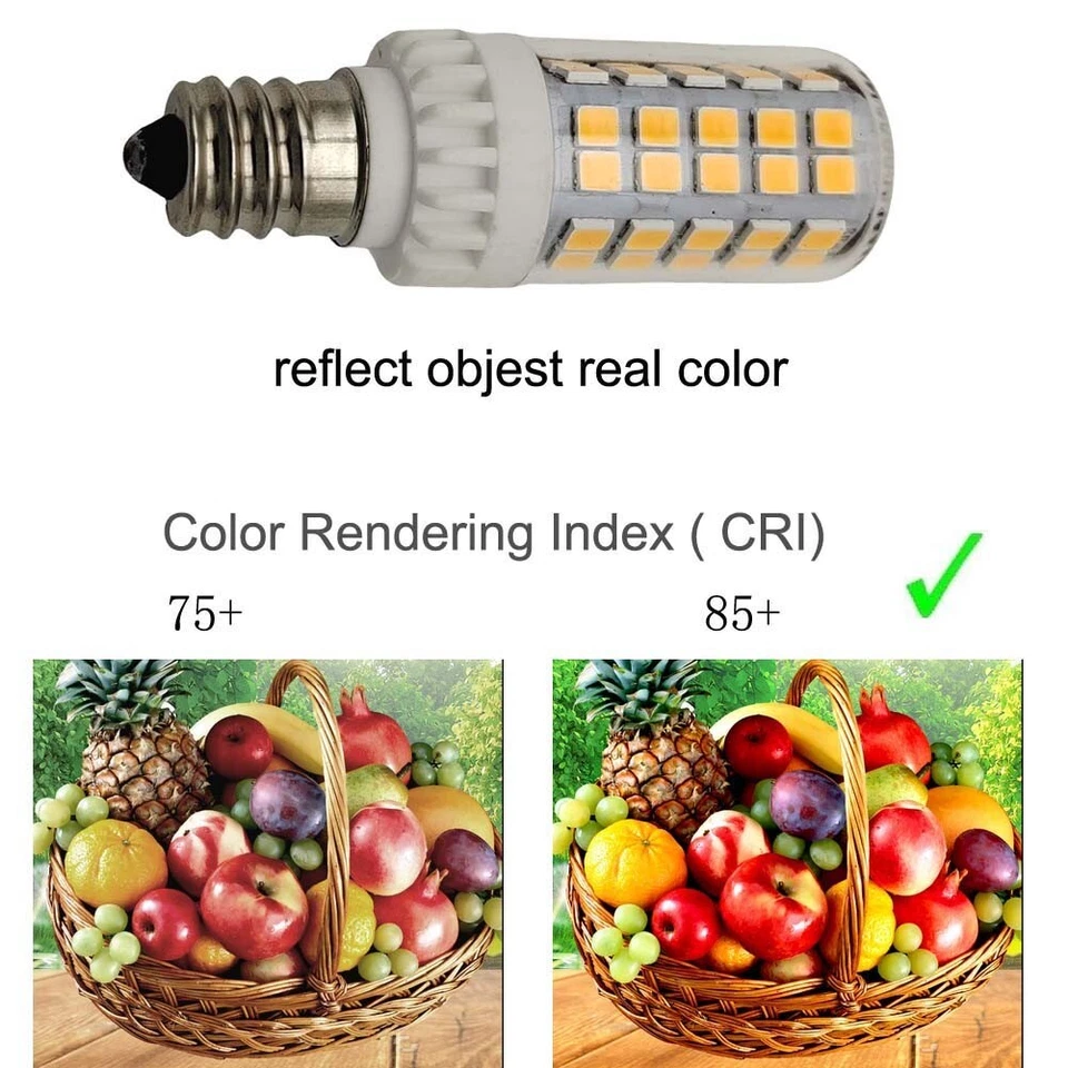 4X E12 LED Bulb Candelabra 5W C7 Bulb 60 W Equivalent Halogen Light Daylight - Image 4 of 4