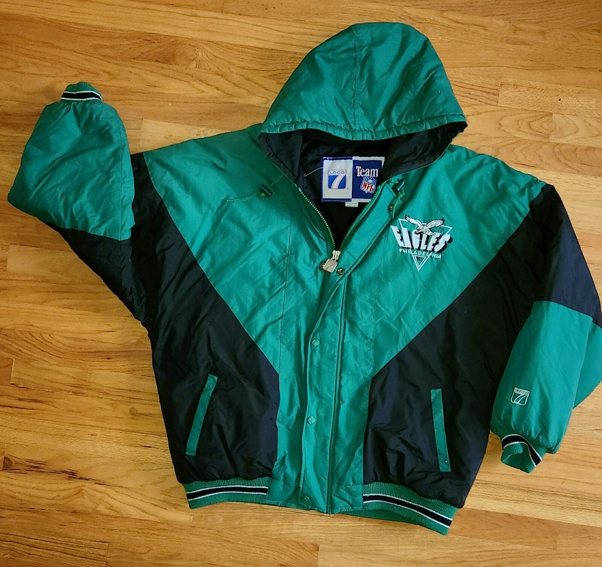 RARE* Vintage Philadelphia EAGLES Logo 7 Jacket mens L coat