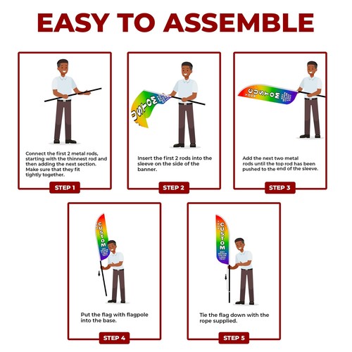 Feather Flag Pole Kit for Outdoor by Mavis | HD Print Banner for Church Events - Picture 21 of 56