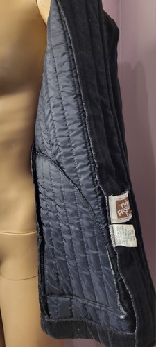 Vtg 70s Black Quilted Frog Button Up Cotton Velvet Jacket Cottagecore Hippy - Picture 7 of 9