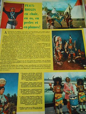 Jeune Peaux Rouges Avec Plume Peaux Rouges en chair et en Os en perles et en plumes Doc Clipping 1960 ...