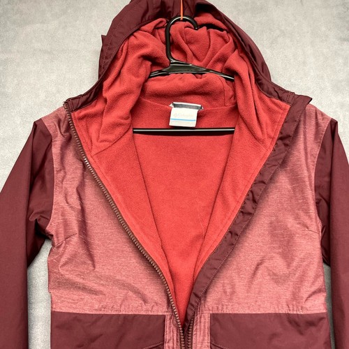 Columbia Omni-Tech Jacket Boys Medium Brown Nylon Fleece Lined Long Sleeve - Picture 4 of 11