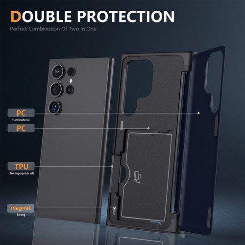 Shockproof Case Flip Magnetic Card Slot Cover For Samsung Galaxy S22+/S22 Ultra - 第 13/31 張圖片