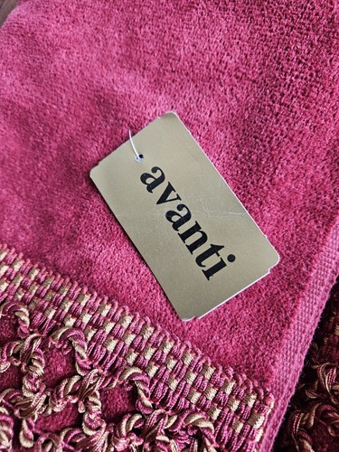 The Avanti Look 12 Piece Ming Red & Gold Tassle Towel Set Bath Wash Cloth Hand - Picture 2 of 10