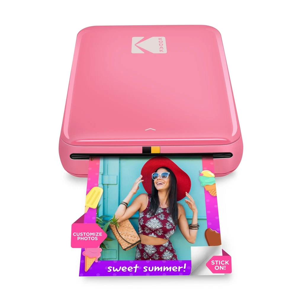 Kodak Step Mobile Instant Photo Printer 2x3" Pink, Photo Paper 75 Sheets Bundle