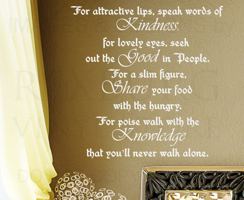 Large Speak Kindness Wall Decal Vinyl Sticker Art IN58 Inspirational Quote