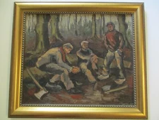 IMPRESSIONIST PAINTING IMPRESSIONISM MEN MAN MALE PORTRAIT WOODS LANDSCAPE MOD