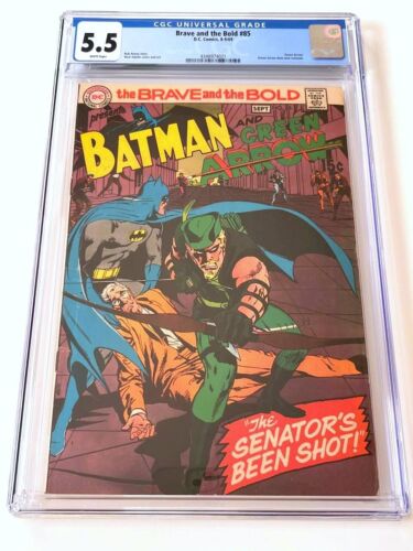 BRAVE AND THE BOLD 85 CGC 5.5 (1969) 1st New Green Arrow Costume NEAL ADAMS  - Picture 1 of 2