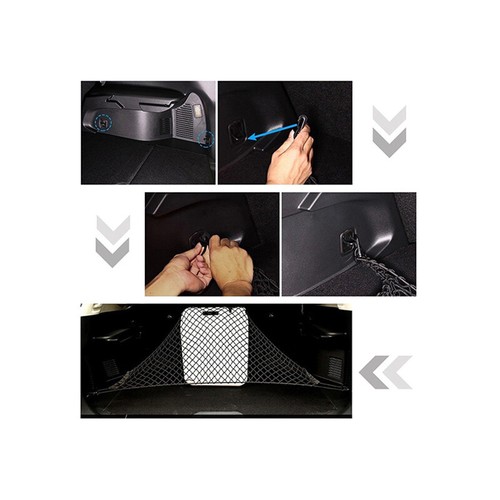 Universal Car Cargo Net Trunk Rear with 4 Plastic Hooks Black 27.56" x 27.56" - Picture 8 of 8