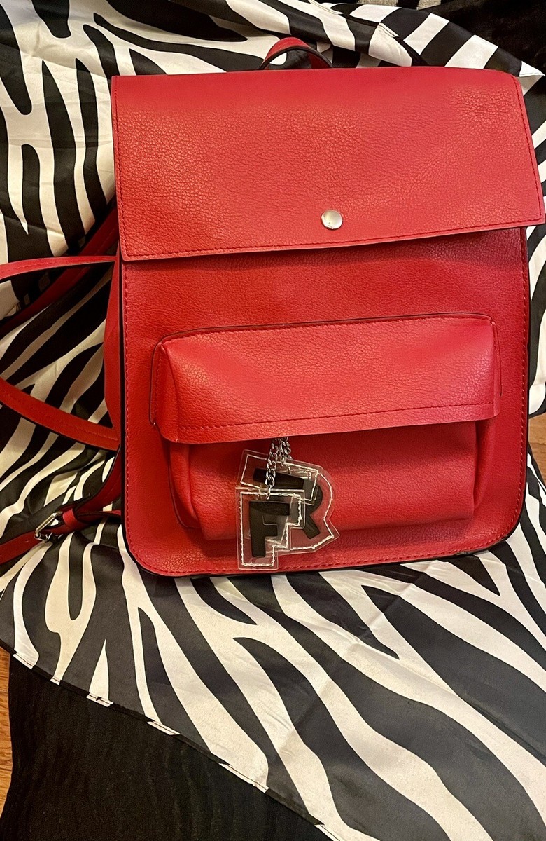 Backpack ZARA Collection Red Faux Leather Shoulder Bag Snap  display picture 3
