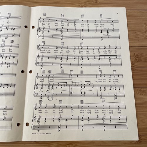 Vintage Sheet Music - The Girlfriend - 1926 Ukulele Lorenz Hart Richard Rodgers - Picture 5 of 11