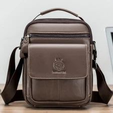 Genuine Leather Men's Shoulder Messenger Bag Small Handbags Crossbody Bag