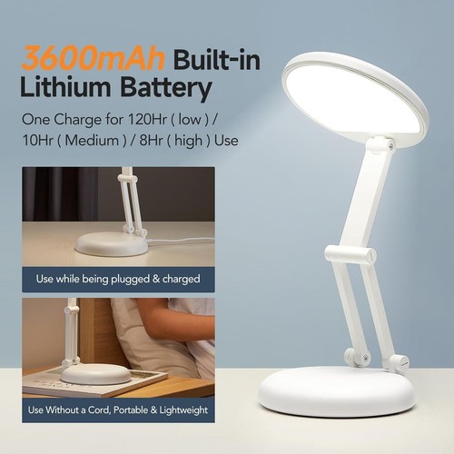 Lampada da Tavolo senza Fili, Lampada LED Ricaricabile+3600mAH Batteria, Lampada - Foto 4 di 8
