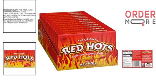 Red Hots Cinnamon Candy 5.5oz Theater Box Pack of 12 Spicy Hard Candy - Picture 2 of 10