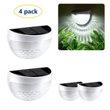 4 Pack LED Solar Fence Deck Lights Outdoor Waterproof  Step Stair Post Wall