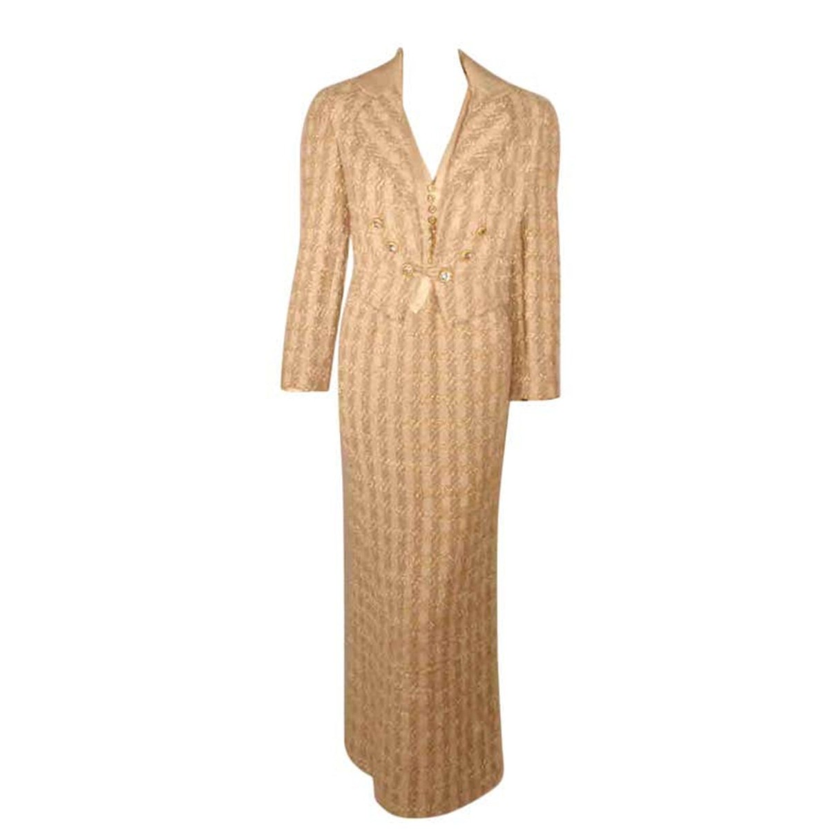 beige tweed dress set Brea Tweed Crop Blazer & Pleated Mini Skirt Set Beige / S / US 0-2 main image 0