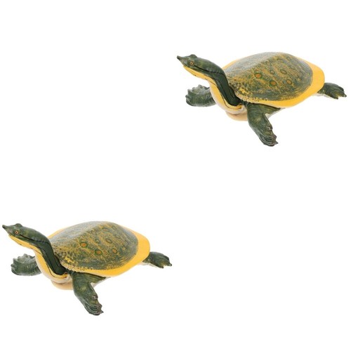 2 Pcs Turtle Model Child Ocean Animal Toy Soft-shelled Ornaments