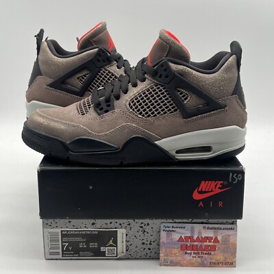 Size 6 - Jordan 4 Retro Mid Taupe Haze Brown Black White Red