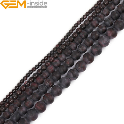 Natural Assorted Frosted Matte Gemstone Round Loose Beeds Jewelry Making 15" DIY - Picture 74 of 408