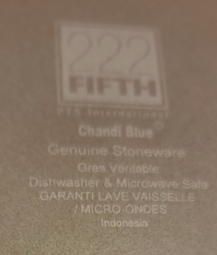 PTS / 222 Quinto piatto insalata CHANDI BLUE set di 2, 8 1/4", gres, ottimo - Foto 8 di 8