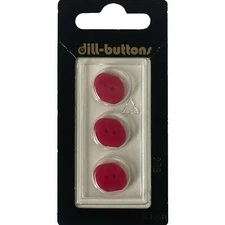 Buttons Red Flat Iridescent 2-Hole 3-Pack 9/16" 14MM Vtg Dill No. 586 Germany