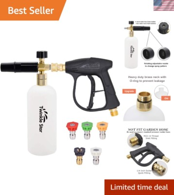 #ad Adjustable High Pressure Foam Cannon with 5 Nozzle Tips Kit 1.0L Capacity $47.99