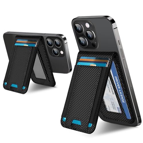 2-in-1 Magsafe Wallet, Upgrade with iPhone Wallet and Black Carbon Fiber - Picture 6 of 7