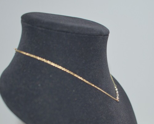 Necklace B8R Choker Goldtone Leaft Crystals 10kg Plated - Picture 6 of 8