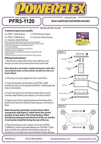Powerflex Rr Subframe Mnt Bushes for Audi S6 Avant Quattro C5 (98-05) PFR3-1120 - Picture 3 of 12