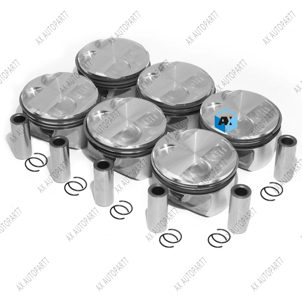 Original MAHLE Pistons&Rings Set 10.7:1 For BMW 3.0L L6 128i 328xi 525i 630i Z4 - Image 2 of 4
