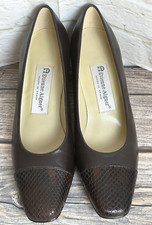 Etienne Aigner Brown Leather Pumps Python Toe Size 7M Brown Leather Heels