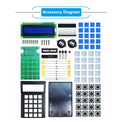 Calculadora Producción Electrónica Hágalo Usted Mismo Kit 51 Microcontrolador Soldadura Ejercicio EE. UU. - Imagen 8 de 24