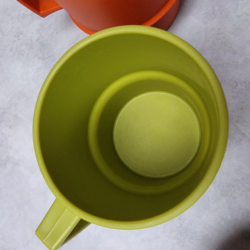 Mug Vintage Tupperware Années 70 – Orange ou Vert Olive – Modèle Empilable - Photo 4/4