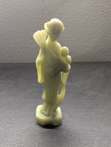 Faux Jade Grün Harz Asiatische Figuren 3er Set - Bild 11 von 13