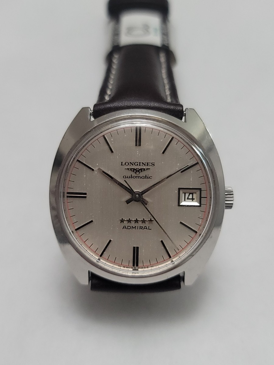 Vintage Longines Admiral 5 Star Automatic Date Silver Dial Watch