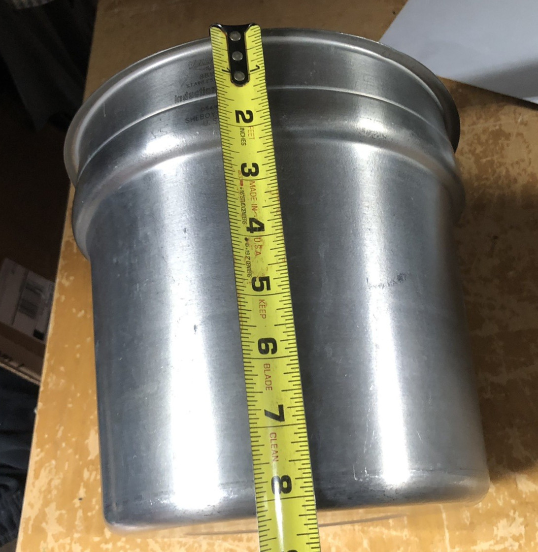 Vtg USA VOLLRATH 88184 Induction Ready 7 Quart Inset Pan & Hinged Cover 47488