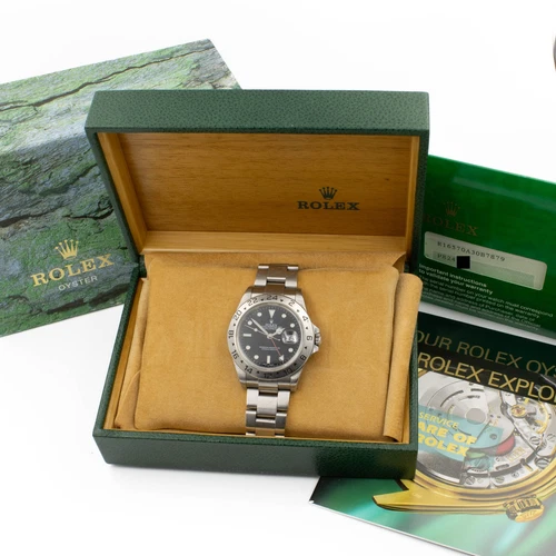 Men's Rolex OP Explorer II Ref.16570 Black Dial 40mm Full Set #W173085-1
