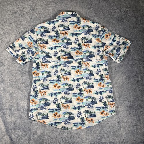 Izod Saltwater Performance Short Sleeve Floral Hawaiian Shirt Size Large - Picture 11 of 18