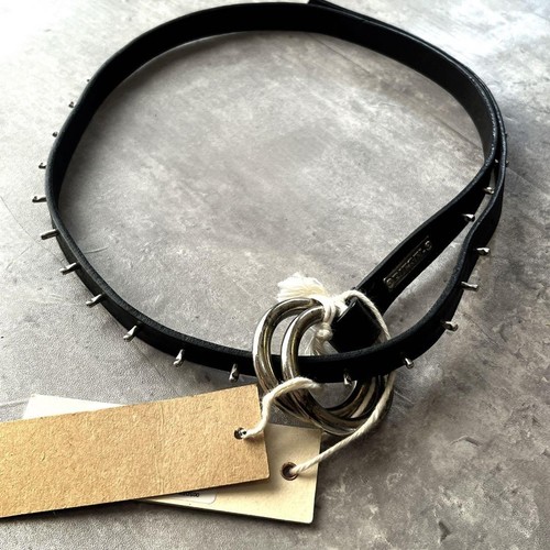Diesel Men Leather Studs Belt Bracelet Y2K Sleek Total length 92cm Almost unused - Picture 4 of 12