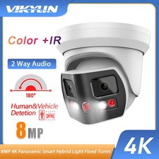 US VIKYLIN 4K 8MP 180  Panoramic IR Color IP Camera Dual lens Dual Light MIC