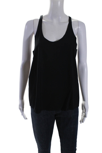 Aday Womens Scoop Neck Racerback Dream Harder Activewear Tank Top Black Size M