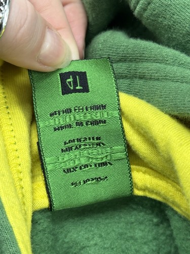 John Deere Tractor Full Zip Hooded Jacket Green Little Boys Size 4T - Picture 7 of 8