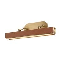 Led Bilderlampe Bilderleuchte B: 50.2Cm Stahl Kunstleder In Messing Antik Cognac