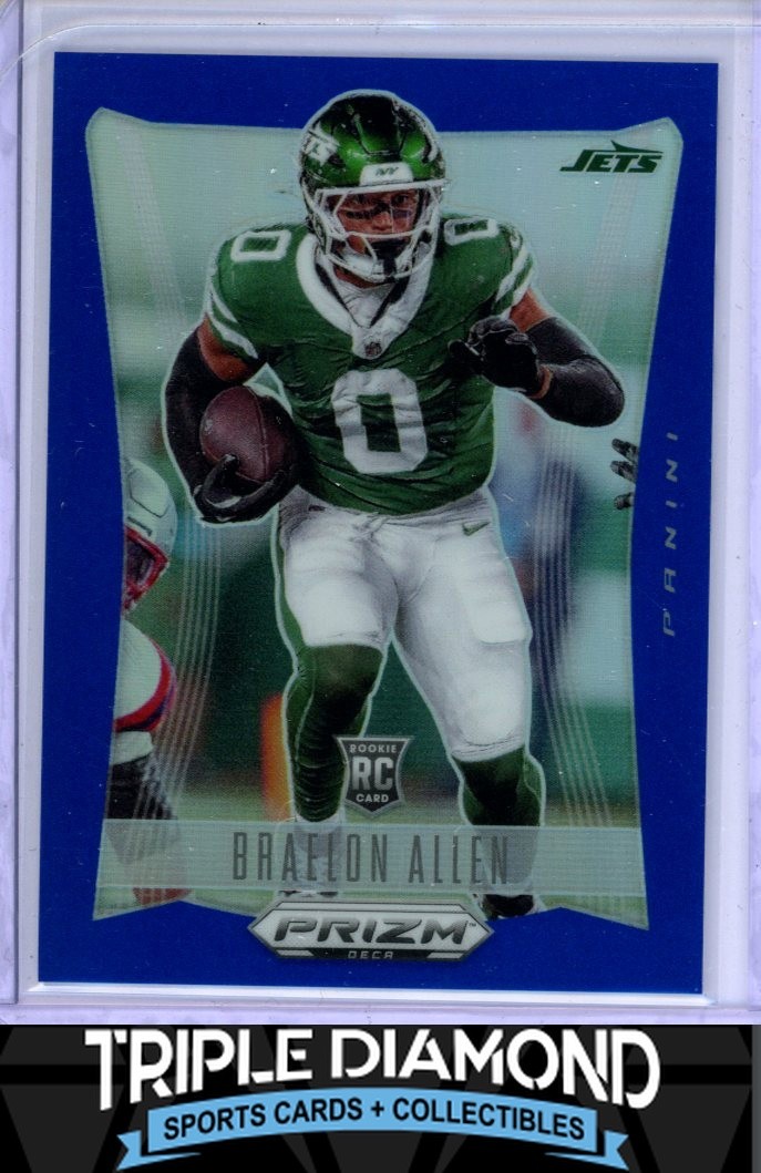 2024 Panini Prizm Deca Braelon Allen Rookie RC Blue Prizm #136/149 Jets J729