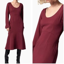Equipment Natalia Long Sleeve Midi Dress in Dark Red Sz US 4 NWT