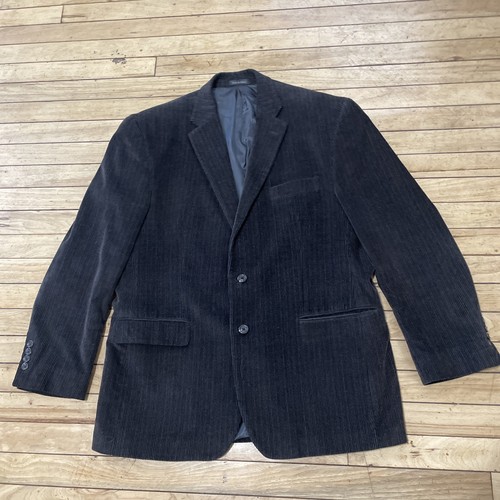 Blazer Chaps velluto a coste uomo 42R nero foderato tuta cappotto sportivo preppy accademico 42 R - Foto 19 di 23