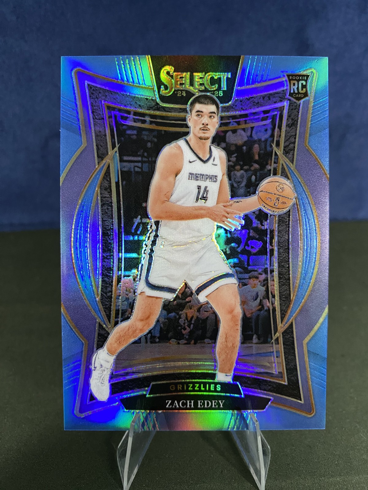 2024-25 Panini Select - Concourse Zach Edey #98 Light Blue Prizm /299 (RC)